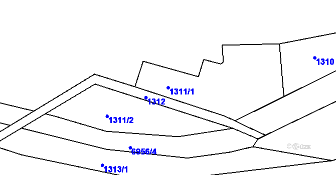 Parcela st. 1311/1 v KÚ Boskovice, Katastrální mapa