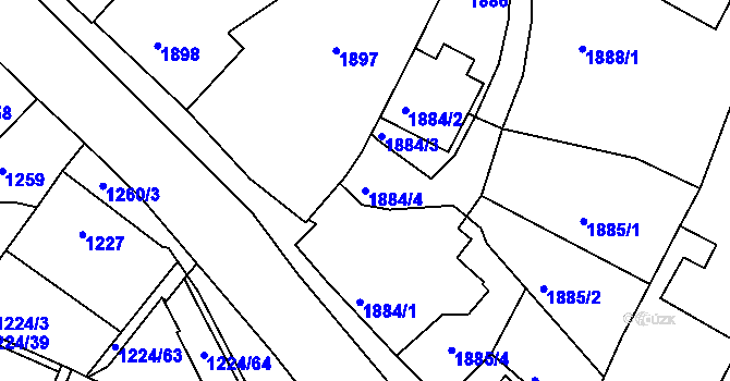 Parcela st. 1884/4 v KÚ Boskovice, Katastrální mapa