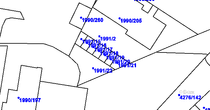 Parcela st. 1991/19 v KÚ Boskovice, Katastrální mapa