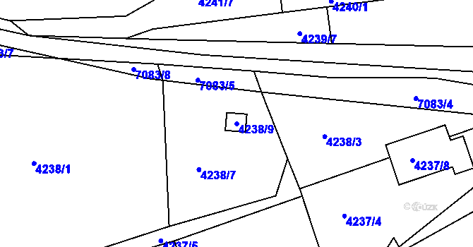 Parcela st. 4238/9 v KÚ Boskovice, Katastrální mapa