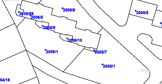 Parcela st. 2006/7 v KÚ Boskovice, Katastrální mapa