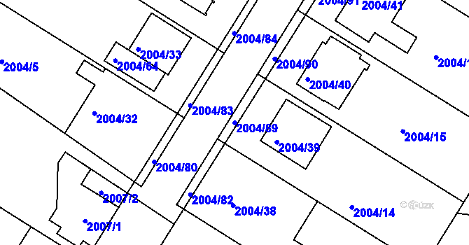 Parcela st. 2004/89 v KÚ Boskovice, Katastrální mapa