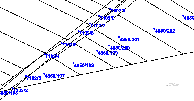 Parcela st. 4850/199 v KÚ Boskovice, Katastrální mapa
