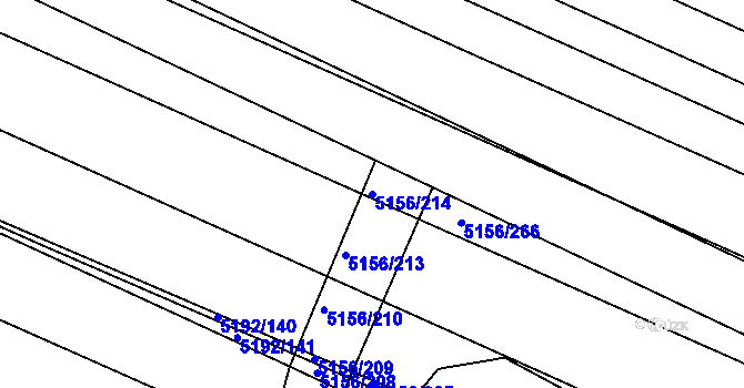 Parcela st. 5156/214 v KÚ Boskovice, Katastrální mapa