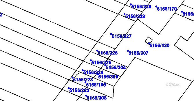 Parcela st. 5156/226 v KÚ Boskovice, Katastrální mapa