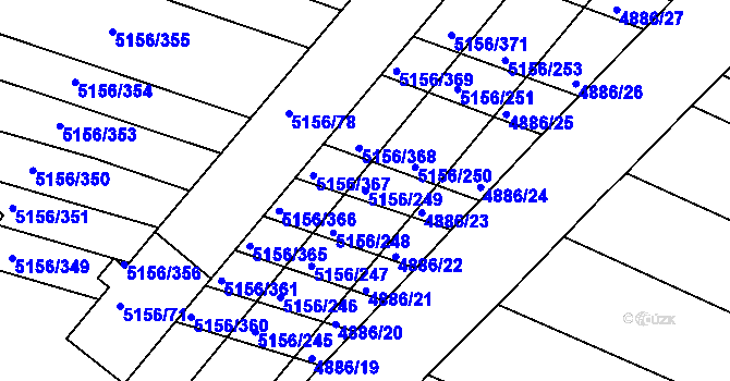 Parcela st. 5156/249 v KÚ Boskovice, Katastrální mapa