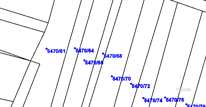 Parcela st. 5470/68 v KÚ Boskovice, Katastrální mapa