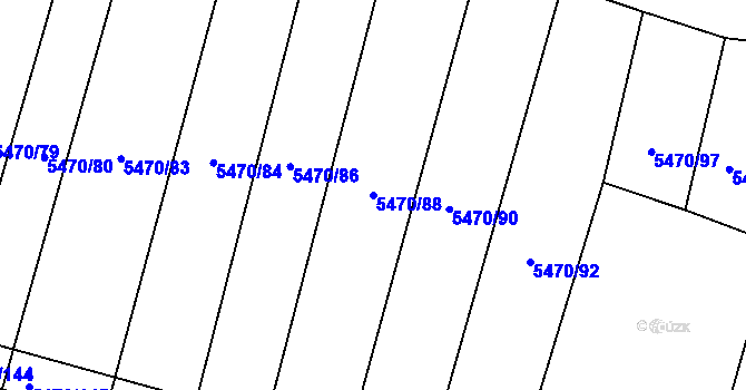 Parcela st. 5470/88 v KÚ Boskovice, Katastrální mapa