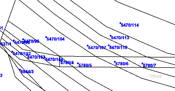 Parcela st. 5470/107 v KÚ Boskovice, Katastrální mapa