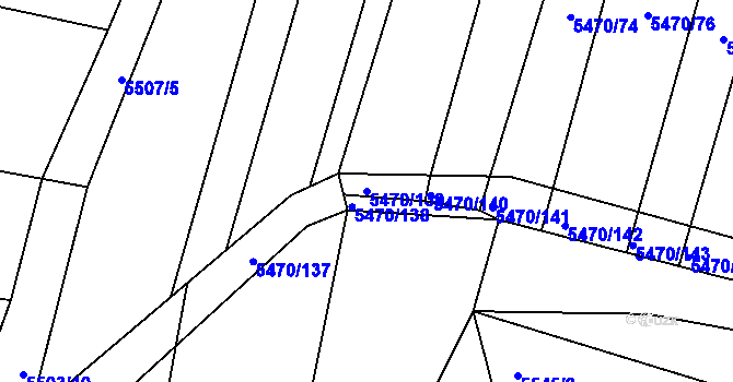Parcela st. 5470/139 v KÚ Boskovice, Katastrální mapa