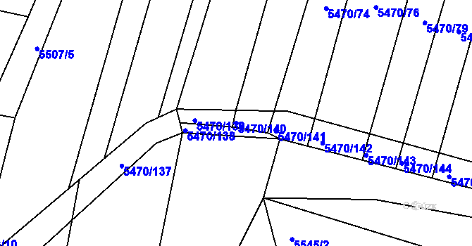 Parcela st. 5470/140 v KÚ Boskovice, Katastrální mapa