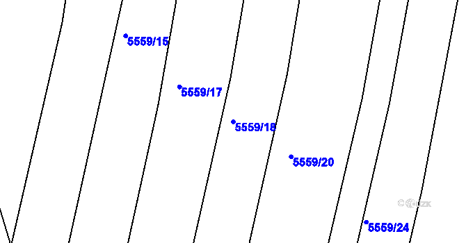 Parcela st. 5559/18 v KÚ Boskovice, Katastrální mapa