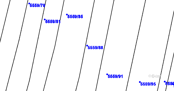Parcela st. 5559/88 v KÚ Boskovice, Katastrální mapa