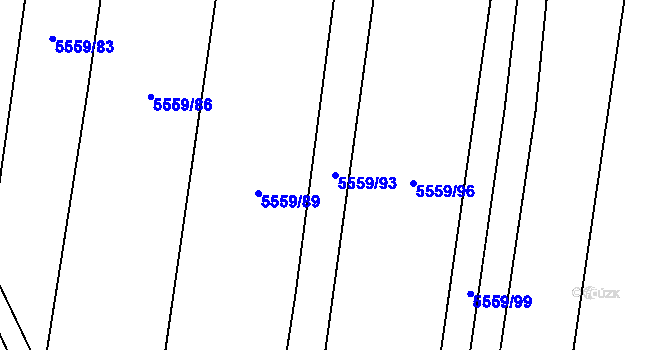 Parcela st. 5559/93 v KÚ Boskovice, Katastrální mapa