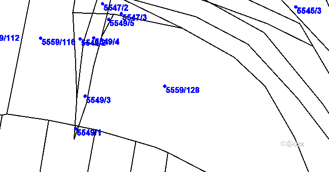 Parcela st. 5559/128 v KÚ Boskovice, Katastrální mapa