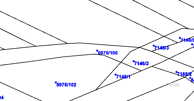 Parcela st. 5975/105 v KÚ Boskovice, Katastrální mapa