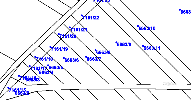 Parcela st. 6663/8 v KÚ Boskovice, Katastrální mapa
