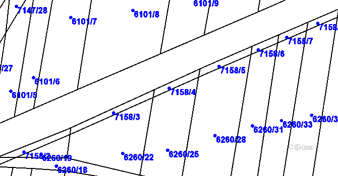 Parcela st. 7158/4 v KÚ Boskovice, Katastrální mapa