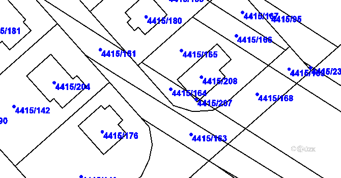 Parcela st. 4415/164 v KÚ Boskovice, Katastrální mapa