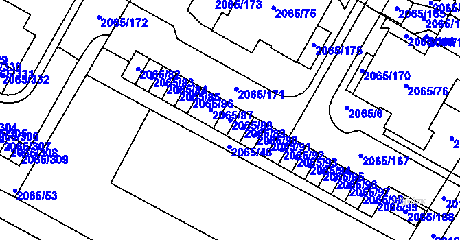 Parcela st. 2065/88 v KÚ Boskovice, Katastrální mapa