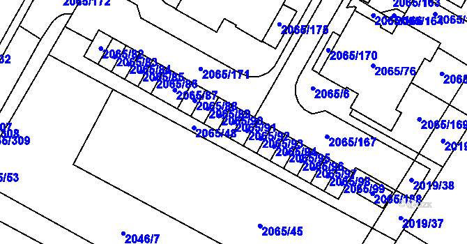 Parcela st. 2065/91 v KÚ Boskovice, Katastrální mapa
