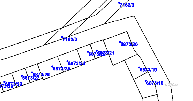 Parcela st. 6873/21 v KÚ Boskovice, Katastrální mapa