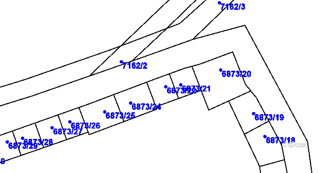 Parcela st. 6873/22 v KÚ Boskovice, Katastrální mapa