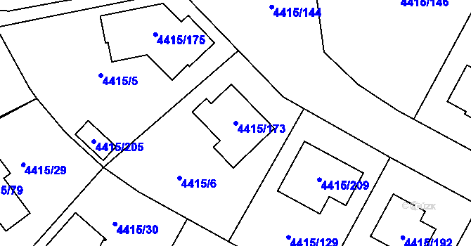 Parcela st. 4415/173 v KÚ Boskovice, Katastrální mapa
