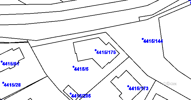 Parcela st. 4415/175 v KÚ Boskovice, Katastrální mapa