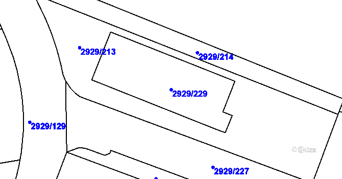 Parcela st. 2929/229 v KÚ Boskovice, Katastrální mapa