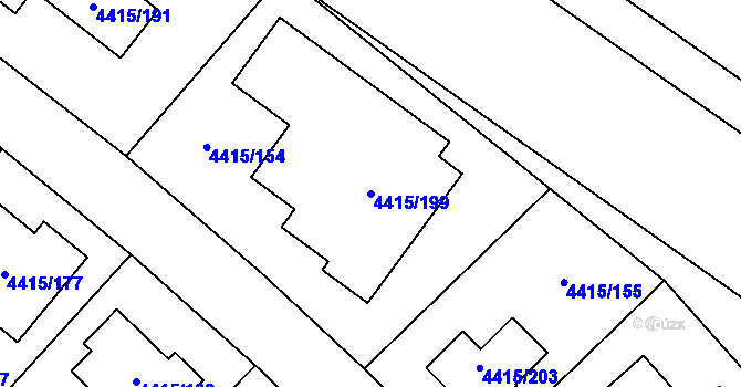 Parcela st. 4415/199 v KÚ Boskovice, Katastrální mapa