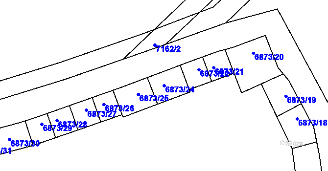 Parcela st. 6873/24 v KÚ Boskovice, Katastrální mapa