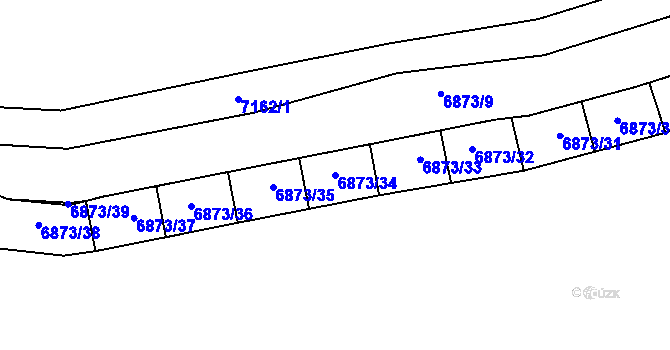 Parcela st. 6873/34 v KÚ Boskovice, Katastrální mapa