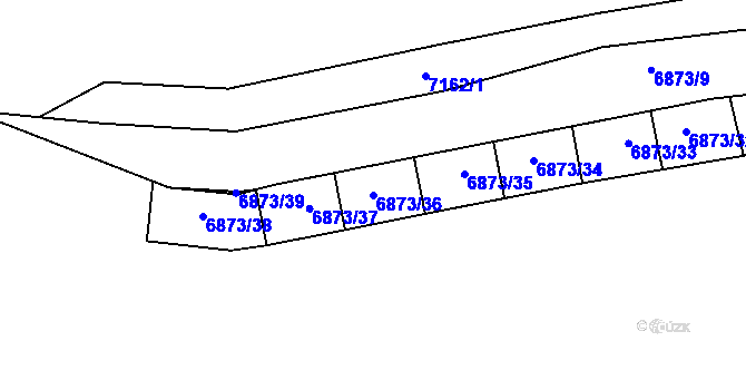 Parcela st. 6873/36 v KÚ Boskovice, Katastrální mapa