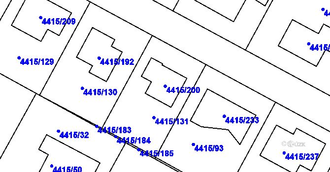 Parcela st. 4415/200 v KÚ Boskovice, Katastrální mapa
