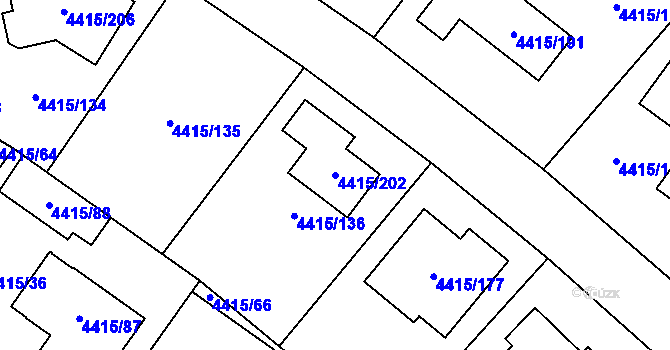 Parcela st. 4415/202 v KÚ Boskovice, Katastrální mapa