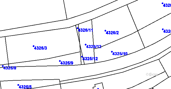 Parcela st. 4326/12 v KÚ Boskovice, Katastrální mapa