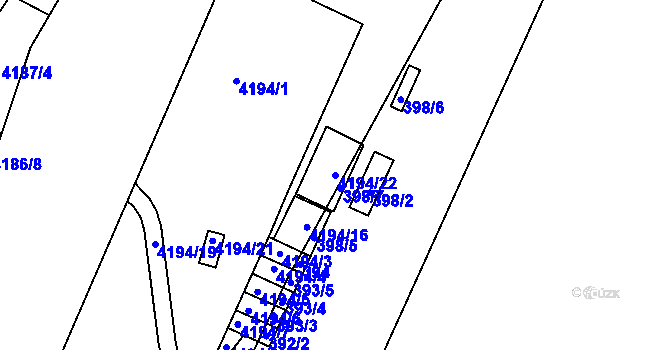 Parcela st. 4194/22 v KÚ Boskovice, Katastrální mapa