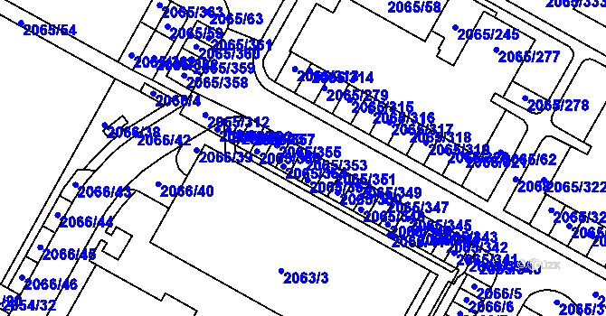 Parcela st. 2065/353 v KÚ Boskovice, Katastrální mapa