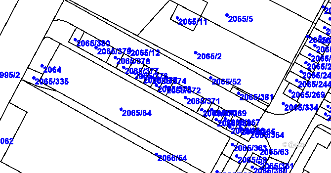 Parcela st. 2065/372 v KÚ Boskovice, Katastrální mapa