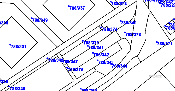 Parcela st. 788/341 v KÚ Boskovice, Katastrální mapa