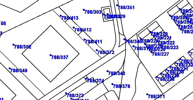 Parcela st. 788/372 v KÚ Boskovice, Katastrální mapa