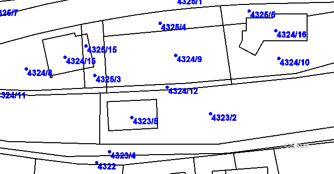 Parcela st. 4324/12 v KÚ Boskovice, Katastrální mapa