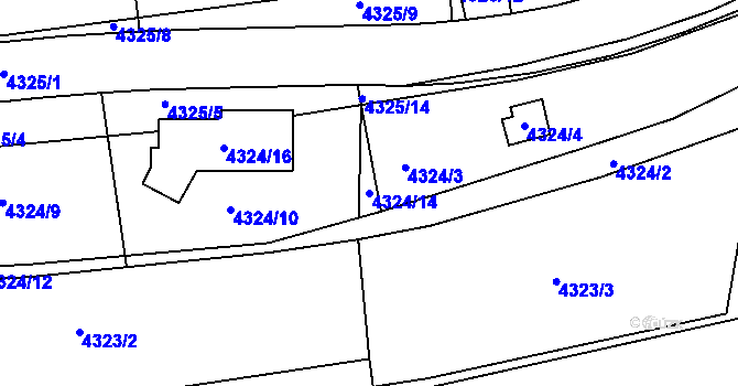Parcela st. 4324/14 v KÚ Boskovice, Katastrální mapa
