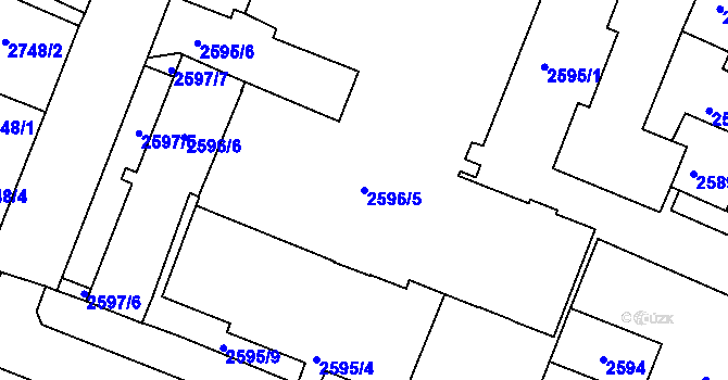 Parcela st. 2596/5 v KÚ Boskovice, Katastrální mapa