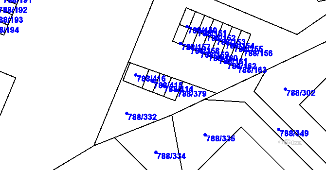 Parcela st. 788/414 v KÚ Boskovice, Katastrální mapa