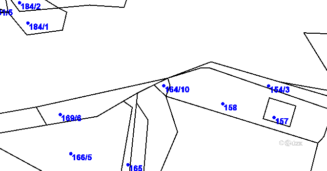 Parcela st. 164/10 v KÚ Hrádkov, Katastrální mapa
