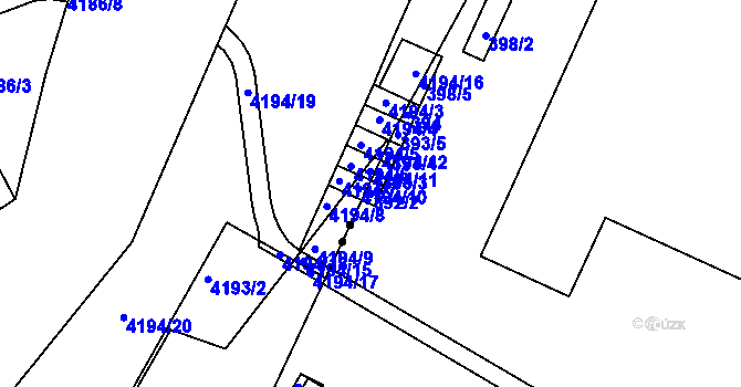 Parcela st. 392/2 v KÚ Hrádkov, Katastrální mapa