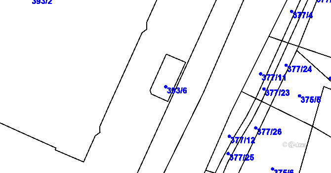 Parcela st. 393/6 v KÚ Hrádkov, Katastrální mapa