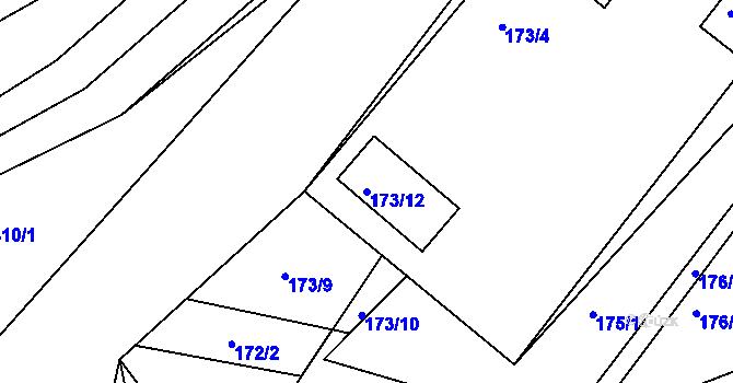 Parcela st. 173/12 v KÚ Hrádkov, Katastrální mapa